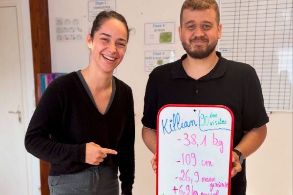 Un membre du Cancale Nutriclub et sa coach
